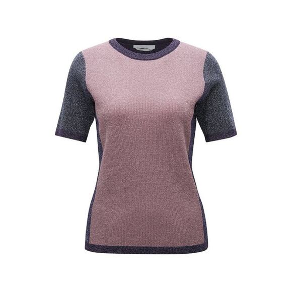 Hugo Boss Sweaters - HUGO BOSS Colorblock Top Sweater Pink Purple Black Metallic Wool Blend Large